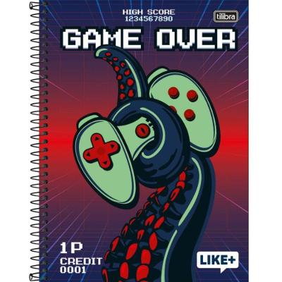 Caderno Espiral Capa Dura Universitário Like + Masculino 1 Matéria 96 Folhas Tilibra Estampa 4