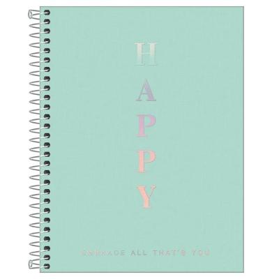 Caderno Espiral Capa Plástica Colegial 10 Matérias Happy 160 Folhas Estampa 3