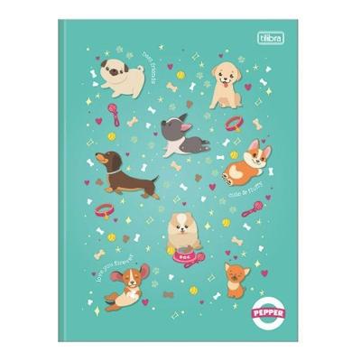 Caderno Brochura Capa Dura Universitário Pepper 40f Tilibra Pets