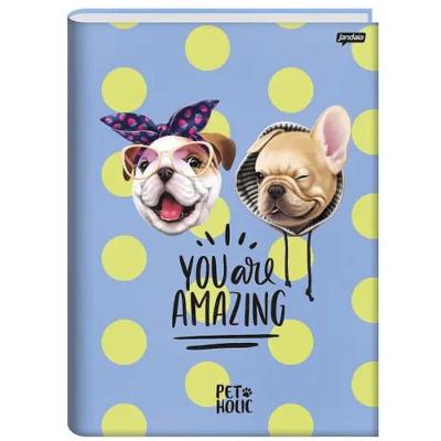 Caderno Brochura Universitário Capa Dura 80 Folhas 1 Matéria Pet Holic Jandaia Estampa 7
