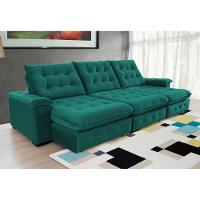 Sofá Coliseu 3.40m Retrátil E Reclinável Super Pillow - Verde - 2
