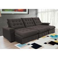 Sofá Coliseu 3.40m Retrátil E Reclinável Super Pillow - Marrom - 3