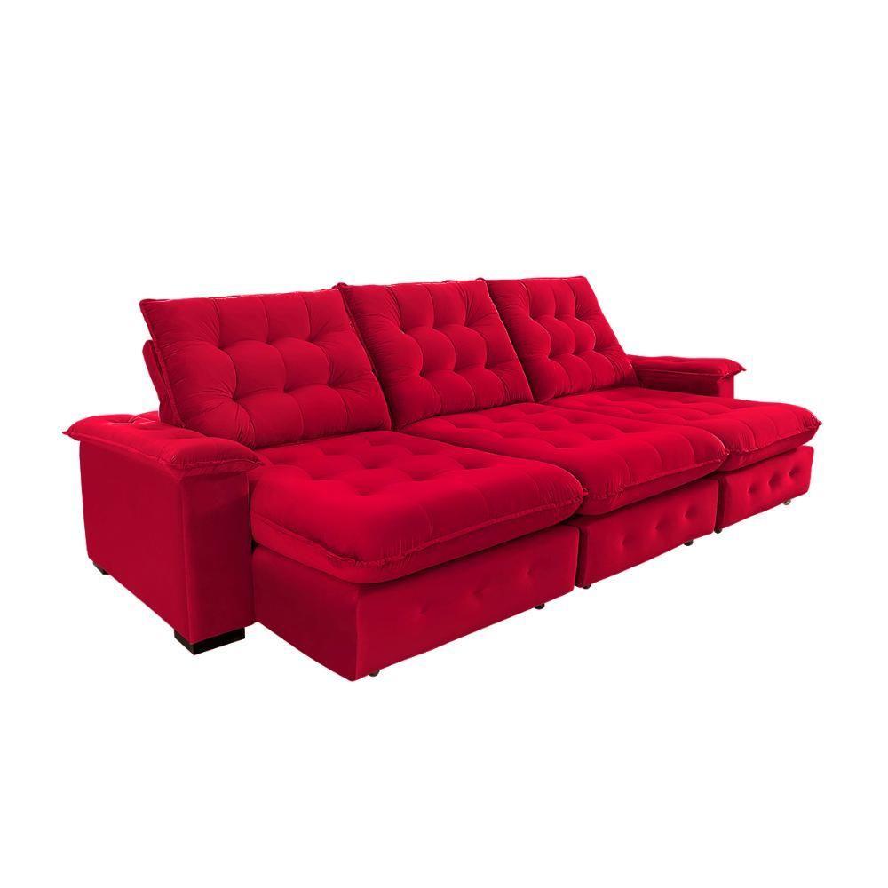 Sofá Coliseu 3.10m Retrátil E Reclinável Super Pillow - Vermelho - 3