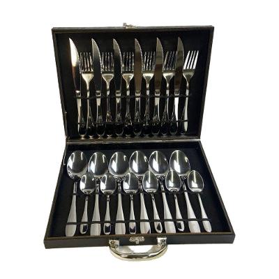 Faqueiro Inox 24 Peças Com Maleta Preta Talheres Presente Casamento
