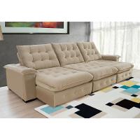 Sofá Coliseu 3.40m Retrátil E Reclinável Super Pillow - Bege - 1