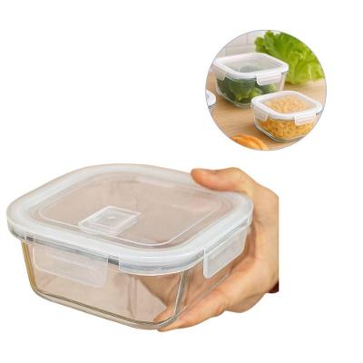 Vasilha Hermético De Vidro Quadrado 800 Ml Pote Com Tampa Mantimentos Para Microondas Freezer