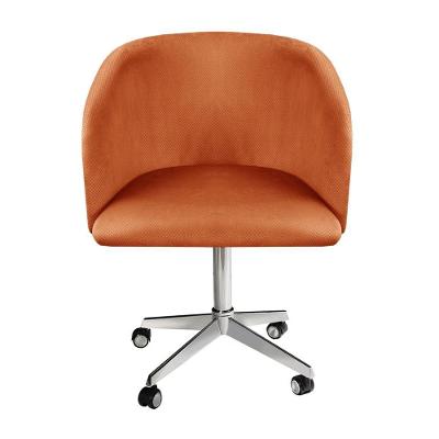 Poltrona Atenas Base Giratória Com Rodinhas Cor:veludo Terracota 400 Veludo Terracota 400