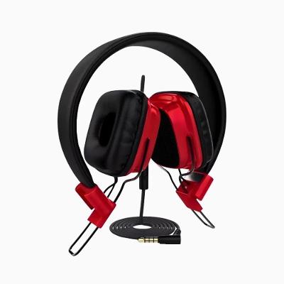 Headset Infantil Jsx-06 Com Controle De Volume No Cabo E Som Balanceado - Preto/vermelho