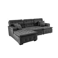Sofá Orlando 2.80x1.70m Com Chaise, Retrátil E Reclinável - Preto - 8