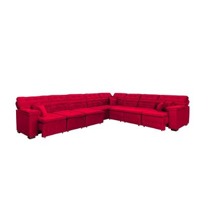 Sofá Magno 4.57x3.32m De Canto, Retrátil E Reclinável - Vermelho