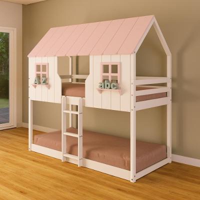 Beliche Montessoriano Casinha Encantada Madeira Maciça Branco/rosa | Housin