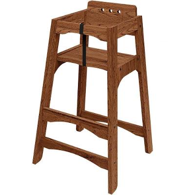 Cadeira De Alimentação Para Bebê Infantil Criança Madeira Maciça Rústica W02 Imbuia - Lyam Decor