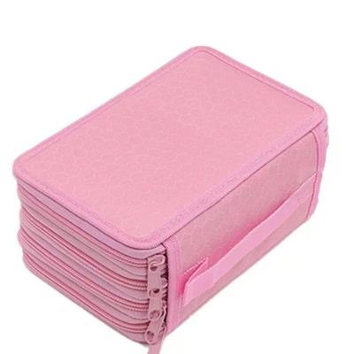 Estojo Escolar Feminino/ Masculino Box Juvenil Martelasse Organizador Grande Jumbo Box 2 Compartimentos Cor:rosa/4 Zíper