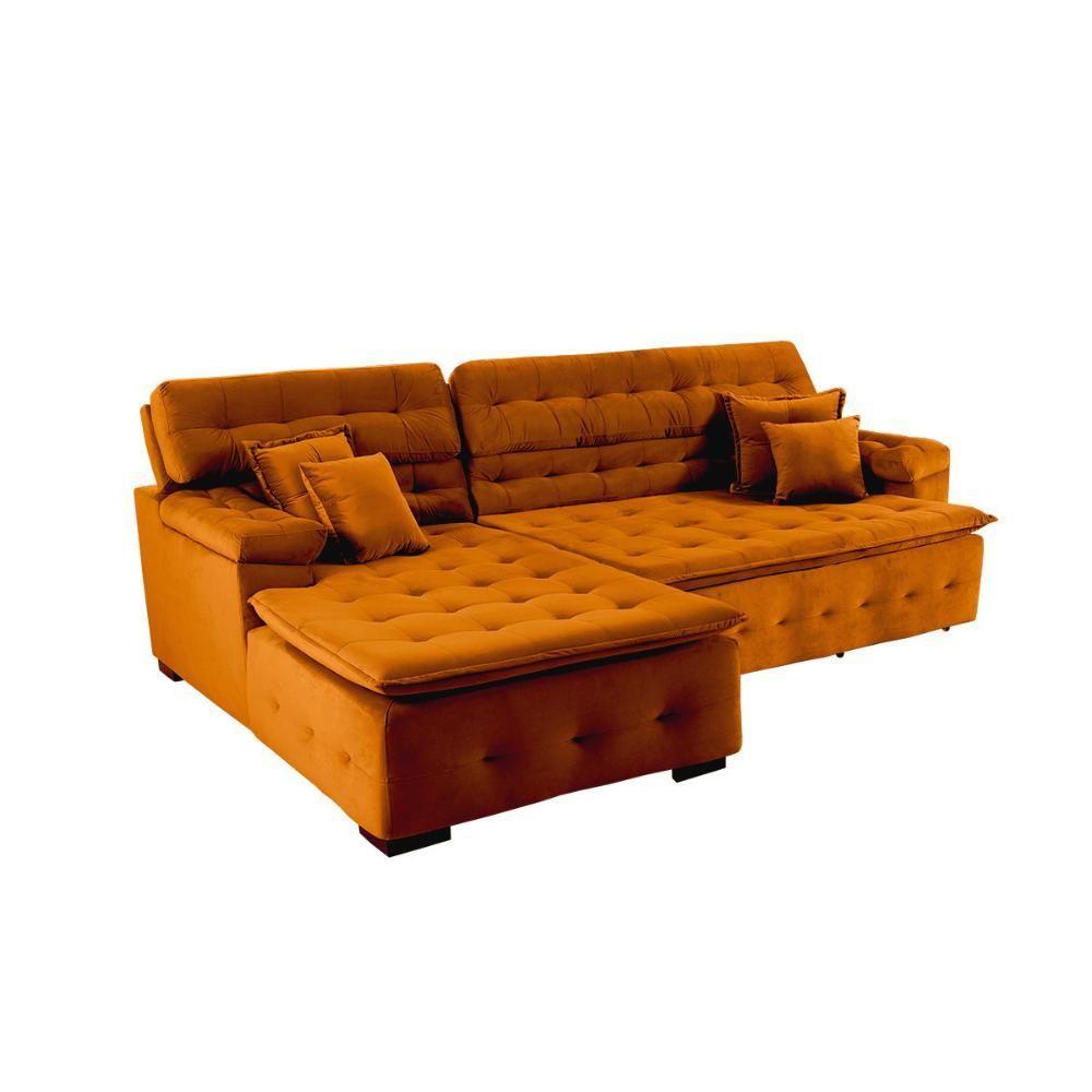 Sofá Orlando 2.20x2.10m Com Chaise, Retrátil E Reclinável - Terra - 8