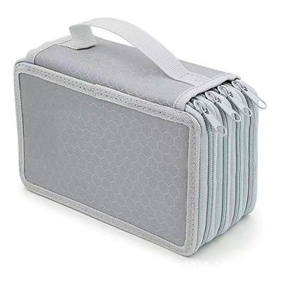 Estojo Escolar Feminino/ Masculino Box Juvenil Martelasse Organizador Grande Jumbo Box 2 Compartimentos Cor:cinza/4 Zípe