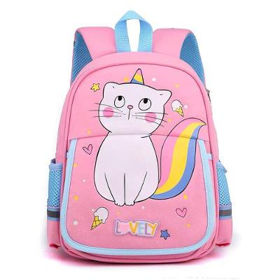 Mochila Escolar Infantil Animais Creche Menina E Menino Cor:rosa Gatinho