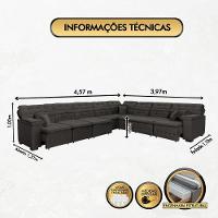 Sofá Magno 3.97x3.97m De Canto, Retrátil E Reclinável - Marrom - 7