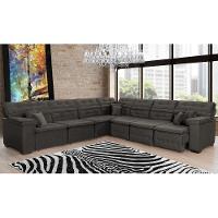 Sofá Magno 3.97x3.77m De Canto, Retrátil E Reclinável - Marrom - 2