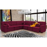 Sofá Magno 3.97x3.32m De Canto, Retrátil E Reclinável - Vinho - 3