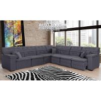 Sofá Magno 3.97x3.32m De Canto, Retrátil E Reclinável - Chumbo - 2