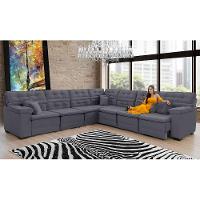 Sofá Magno 3.97x3.32m De Canto, Retrátil E Reclinável - Chumbo - 5