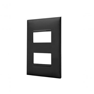 Placa 2 Postos Separados 4x2 Preta 618506pt