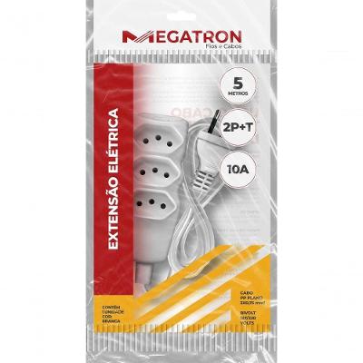 Extensao Cabo 2p T Pp Plano 3x0,75 5m Branca