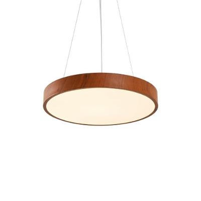 Lustre Pendente Nordecor Oris 2454 40cm Imbuia Led Bivolt Imbuia 3000k