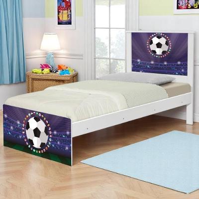 Cama Solteiro Adesivada Futebol Estádio Com Colchão