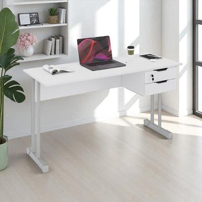 Mesa Escrivaninha Home Office Ecos 120 Cm 2 Gavetas - Branco - 120 Cm Branco