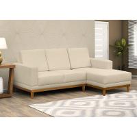 Sofá Kayrós 200cm 3 Lugares com Chaise D05 Suede Bege - 4