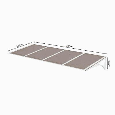 Toldo Fixo Policarbonato Alveolar Bronze - 2,00m X 1,50m - Estrutura Branca