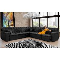 Sofá Magno 3.77x3.97m De Canto, Retrátil E Reclinável - Preto - 11