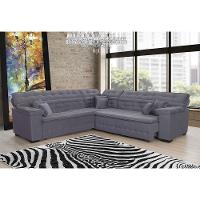 Sofá Magno 2.57x2.37m De Canto, Retrátil E Reclinável - Chumbo - 1