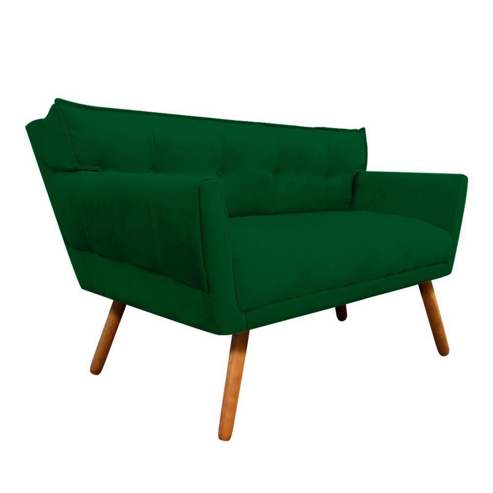 Sofá Retrô Namoradeira Anitta Suede Verde - 2