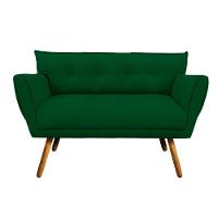 Sofá Retrô Namoradeira Anitta Suede Verde - 1