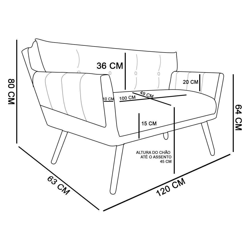 Sofá Retrô Namoradeira Anitta Suede Rosa Bebê - 4