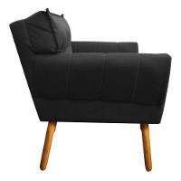 Sofá Retrô Namoradeira Anitta Suede Preto - 2