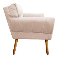 Sofá Retrô Namoradeira Anitta Suede Bege - 3