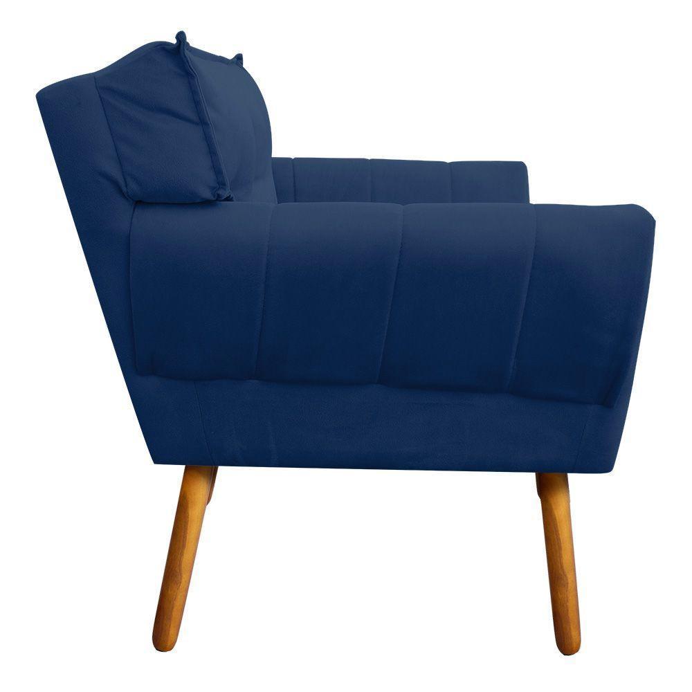 Sofá Retrô Namoradeira Anitta Suede Azul Marinho - 5