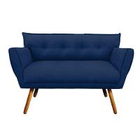 Sofá Retrô Namoradeira Anitta Suede Azul Marinho - 1