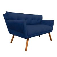 Sofá Retrô Namoradeira Anitta Suede Azul Marinho - 3