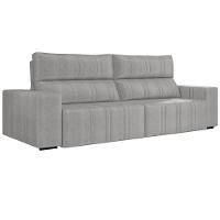 Sofá Retrátil 214cm Leonel Suede Cinza Gran Belo - 1