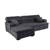 Sofá Orlando 2.40x2.10m Com Chaise, Retrátil E Reclinável - Chumbo - 5