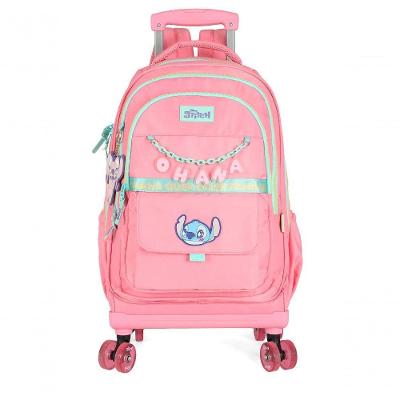 Mochila Com Rodas Stitch Salmao - Unico Salmão