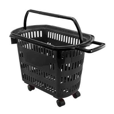 Cesta De Compras Com Rodinhas 30 Litros Preta D-300 - Della Plast