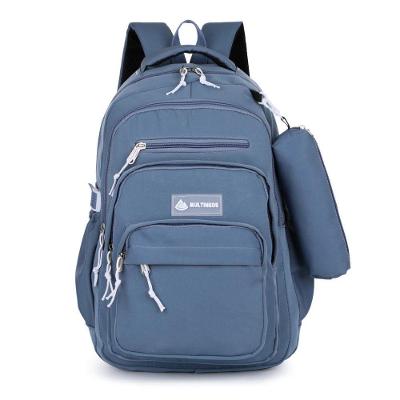 Mochila Executiva Escolar Com Estojo De Grande Capacidade Nylon Impermeável - Azul