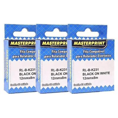 Fita Para Rotulador Mk231 12mmx8m Branca 3 Unidades - Masterprint