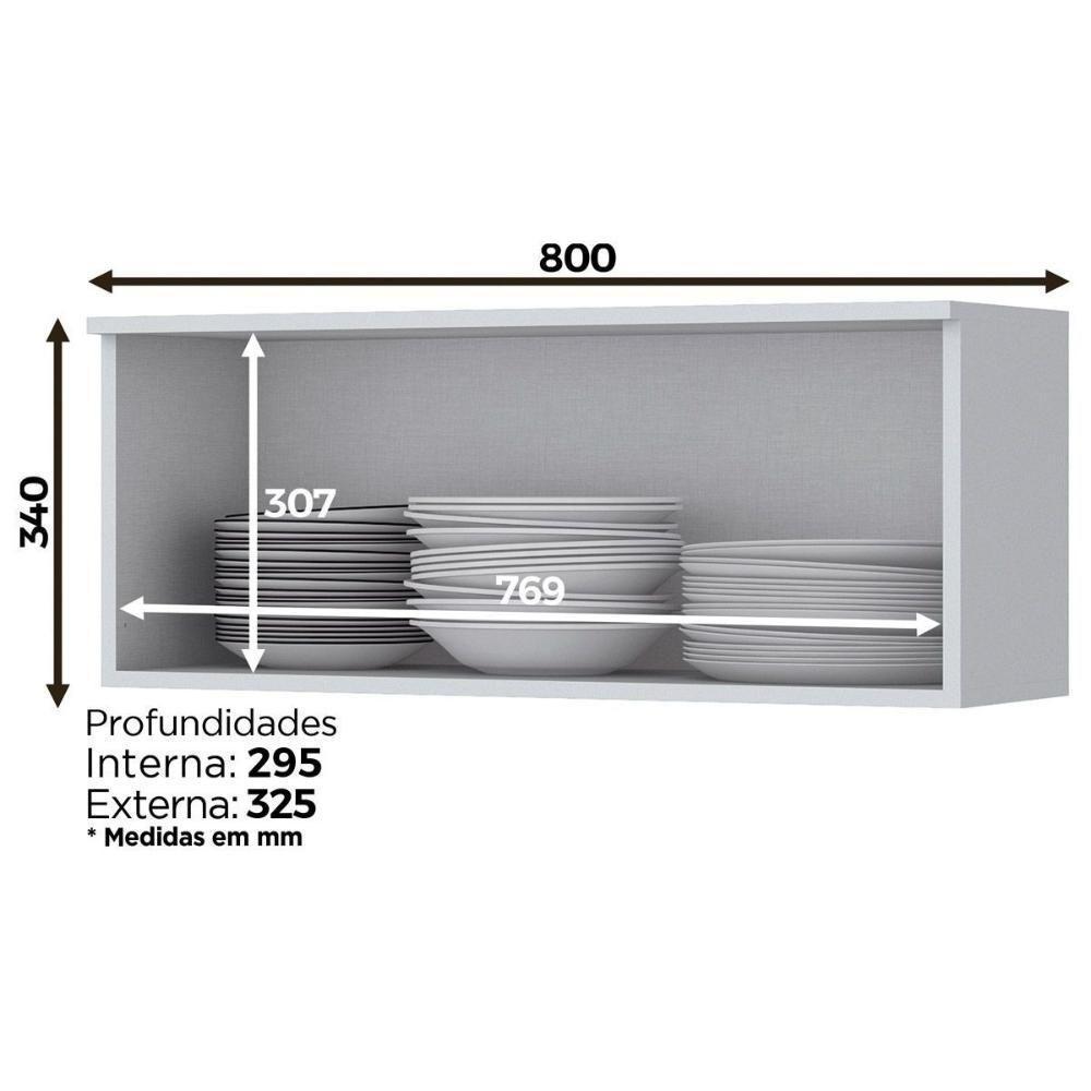 Armário de Cozinha Modulado  Americana c/ 1 Porta Basculante Branco - Henn - 7