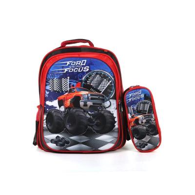 Bolsa Escolar Com Estojo Ultra Leve Resistente A Agua Infantil - Carro